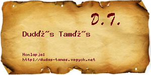 Dudás Tamás névjegykártya