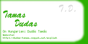 tamas dudas business card