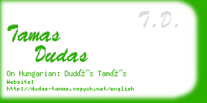 tamas dudas business card